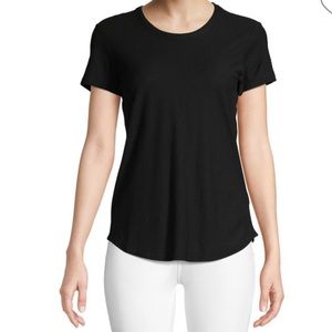 James Perse sheer fitted black tshirt